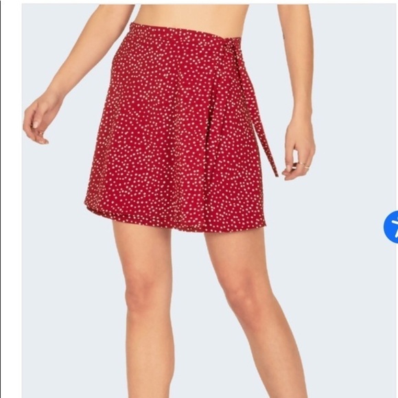 Hey Dottie amuse society large red wrap mini skirt polka dot. Reformation - Picture 1 of 9